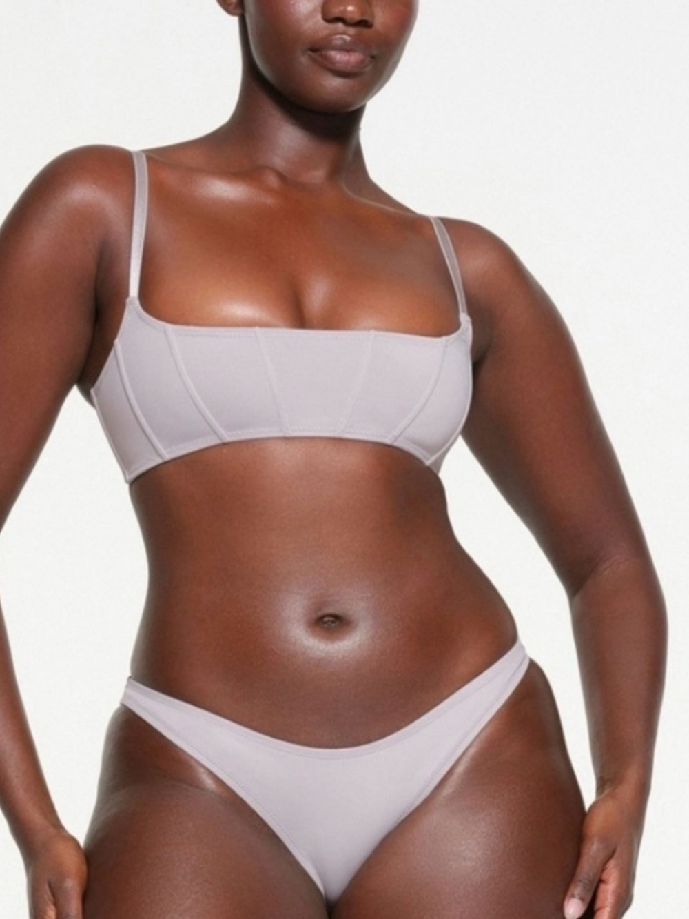SKIMS Two-Piece Bikini Set in Light Gray